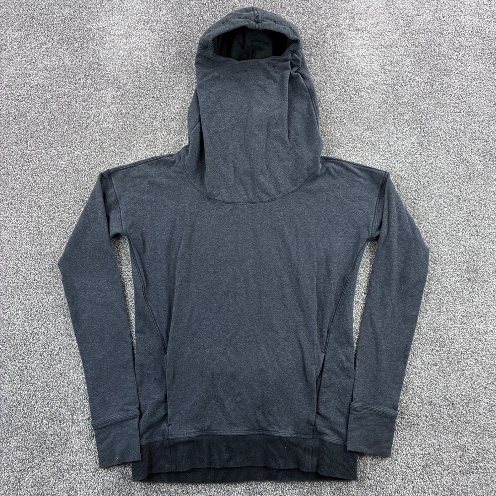Lululemon Stress Less Scuba Hoodie Women's 4 Charcoal Gray‎ Cowl Neck Sweatshirt